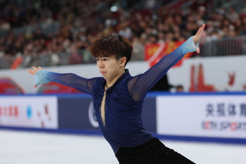 Shun Sato (JPN) celebrates first ISU Grand Prix title at Cup of China 